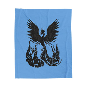 Phoenix Velveteen Plush Blanket (Blue) (Various Sizes)