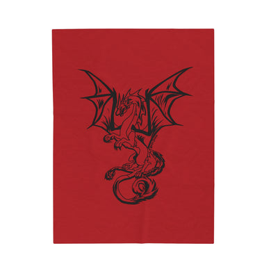 Dragon Velveteen Plush Blanket (Red) (Various Sizes)