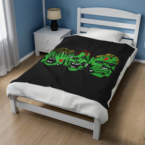 3 Zombies Velveteen Plush Blanket (Various Sizes)