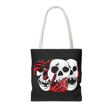 Load image into Gallery viewer, 3 Skulls (With Red) Tote Bag (Various Sizes)