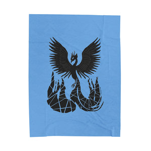 Phoenix Velveteen Plush Blanket (Blue) (Various Sizes)