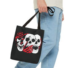 Load image into Gallery viewer, 3 Skulls (With Red) Tote Bag (Various Sizes)