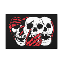 Load image into Gallery viewer, 3 Skulls (With Red) Canvas Print (Various Sizes)