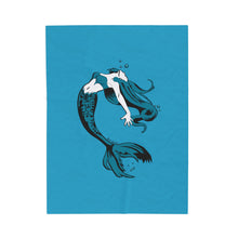 Load image into Gallery viewer, Mermaid Velveteen Plush Blanket (Aqua) (Various Sizes)