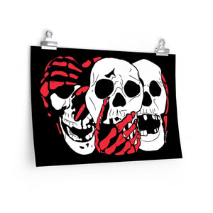 3 Skulls (With Red) Poster (Various Sizes)