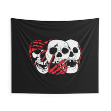 Load image into Gallery viewer, 3 Skulls (With Red) Wall Tapestry (Various Sizes)