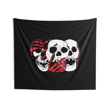 Load image into Gallery viewer, 3 Skulls (With Red) Wall Tapestry (Various Sizes)