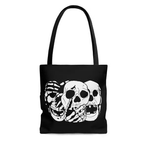 3 Skulls Tote Bag (Various Sizes)
